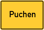 Place name sign Puchen, Kreis Bad Tölz