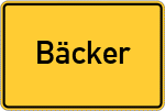 Place name sign Bäcker
