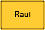 Place name sign Raut