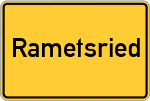 Place name sign Rametsried