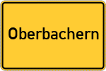 Place name sign Oberbachern, Kreis Dachau