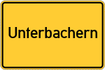 Place name sign Unterbachern, Kreis Dachau