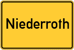 Place name sign Niederroth