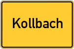 Place name sign Kollbach, Kreis Dachau
