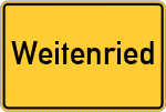 Place name sign Weitenried, Kreis Fürstenfeldbruck