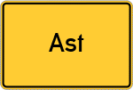 Place name sign Ast, Gemeinde Frauenneuharting