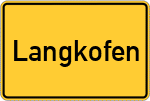 Place name sign Langkofen