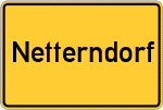 Place name sign Netterndorf, Kreis Ebersberg, Oberbayern