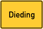 Place name sign Dieding