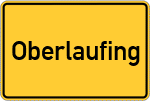Place name sign Oberlaufing, Oberbayern