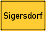 Place name sign Sigersdorf, Oberbayern