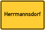 Place name sign Herrmannsdorf, Kreis Ebersberg, Oberbayern