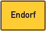 Place name sign Endorf
