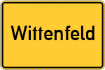 Place name sign Wittenfeld
