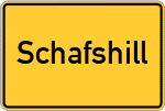 Place name sign Schafshill, Bayern