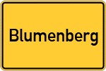 Place name sign Blumenberg, Bayern