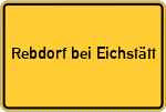 Place name sign Rebdorf bei Eichstätt, Bayern