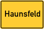 Place name sign Haunsfeld