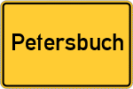 Place name sign Petersbuch