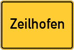 Place name sign Zeilhofen, Stadt