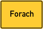 Place name sign Forach, Kreis Erding