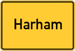 Place name sign Harham