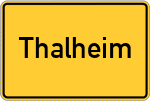 Place name sign Thalheim, Kreis Erding