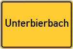 Place name sign Unterbierbach, Vils