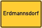 Place name sign Erdmannsdorf