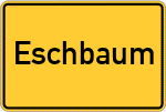 Place name sign Eschbaum