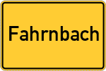 Place name sign Fahrnbach
