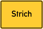 Place name sign Strich