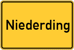 Place name sign Niederding