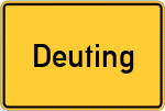Place name sign Deuting