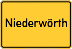 Place name sign Niederwörth