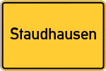 Place name sign Staudhausen