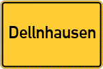 Place name sign Dellnhausen, Hallertau