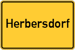 Place name sign Herbersdorf, Hallertau