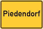 Place name sign Piedendorf, Hallertau