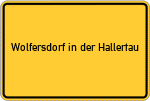 Place name sign Wolfersdorf in der Hallertau