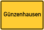 Place name sign Günzenhausen, Kreis Freising