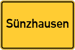 Place name sign Sünzhausen, Oberbayern