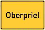Place name sign Oberpriel