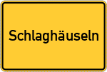 Place name sign Schlaghäuseln, Kreis Freising
