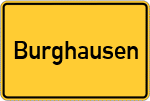 Place name sign Burghausen, Kreis Freising