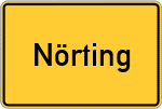 Place name sign Nörting, Kreis Freising
