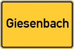 Place name sign Giesenbach, Kreis Freising
