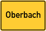 Place name sign Oberbach, Kreis Freising