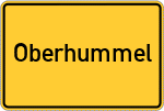 Place name sign Oberhummel, Kreis Freising