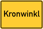 Place name sign Kronwinkl, Kreis Freising